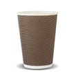 CUP DOUBLE WALL BROWN  ORANGE CHECKERS 12OZ