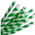 STRAW PAPER REGULAR GREENWHITE 250  200 X 6 MM